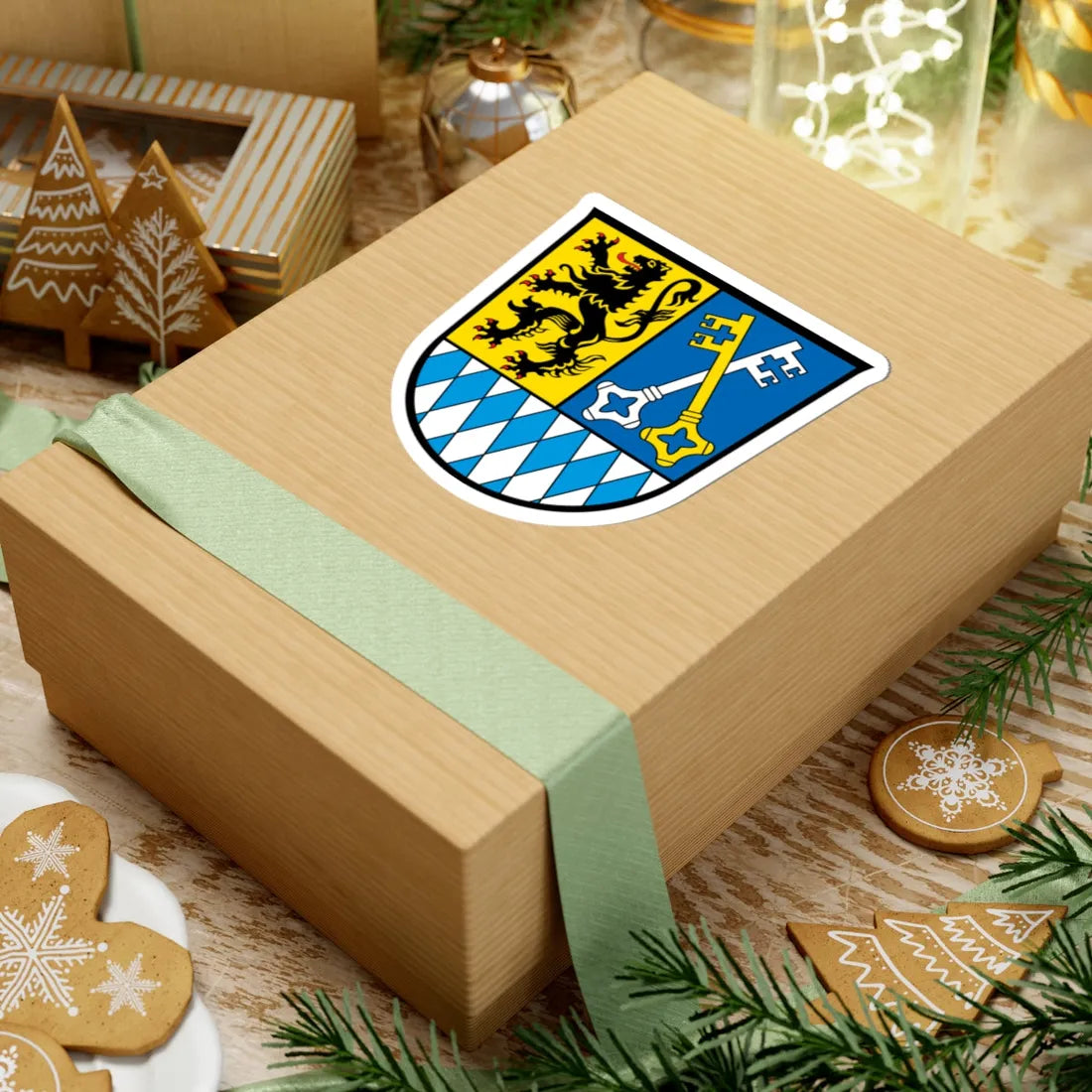 DEU Landkreis Berchtesgadener Land COA (Germany) (Coat of Arms) STICKER Vinyl Kiss-Cut Decal - The Sticker Space