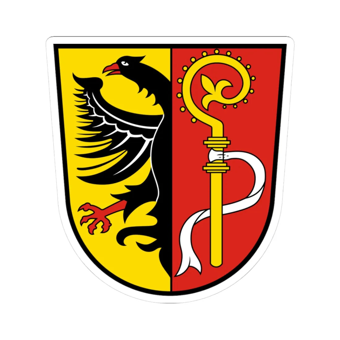 DEU Landkreis Biberach COA (Germany) (Coat of Arms) STICKER Vinyl Kiss-Cut Decal 3 Inch White - The Sticker Space