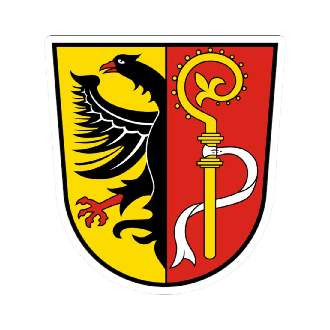 DEU Landkreis Biberach COA (Germany) (Coat of Arms) STICKER Vinyl Kiss-Cut Decal - The Sticker Space