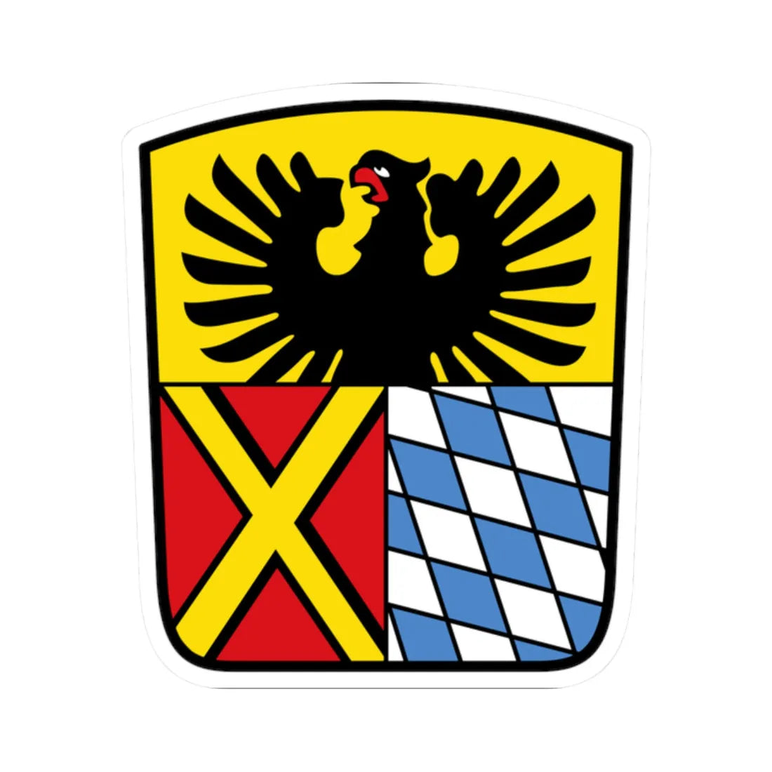 DEU Landkreis Donau-Ries COA (Germany) (Coat of Arms) STICKER Vinyl Kiss-Cut Decal 2 Inch White - The Sticker Space