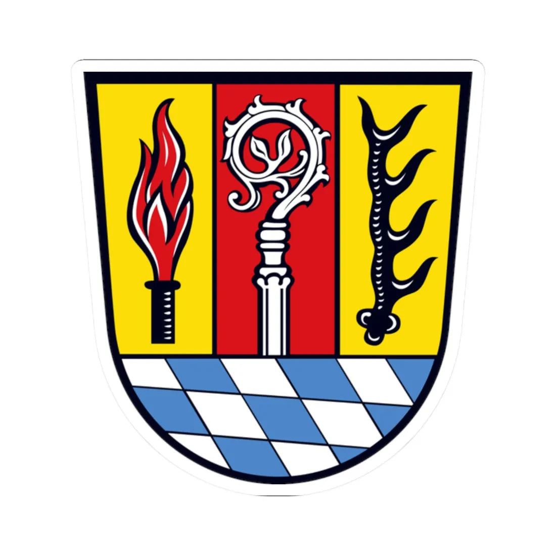 DEU Landkreis Eichstätt COA (Germany) (Coat of Arms) STICKER Vinyl Kiss-Cut Decal 2 Inch White - The Sticker Space