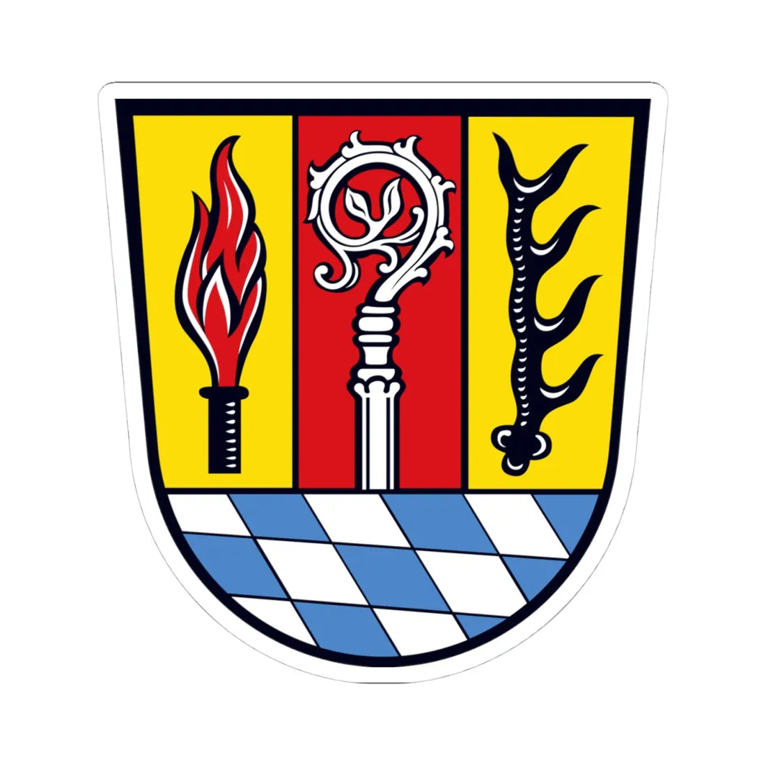 DEU Landkreis Eichstätt COA (Germany) (Coat of Arms) STICKER Vinyl Kiss-Cut Decal 4 Inch White - The Sticker Space