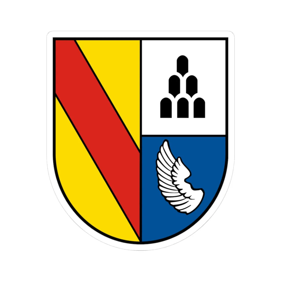 DEU Landkreis Emmendingen COA (Germany) (Coat of Arms) STICKER Vinyl Kiss-Cut Decal 3 Inch White - The Sticker Space