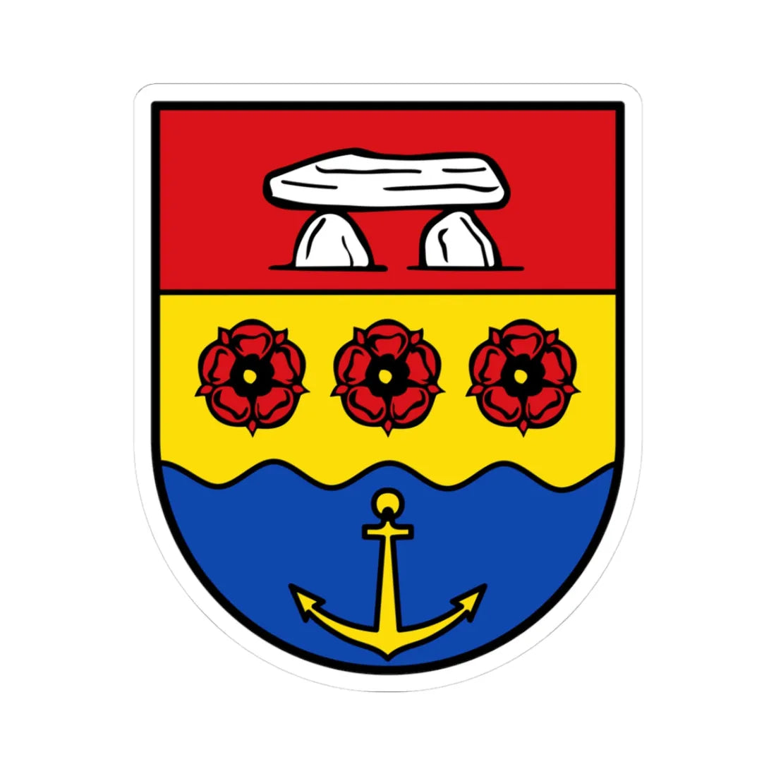 DEU Landkreis Emsland COA (Germany) (Coat of Arms) STICKER Vinyl Kiss-Cut Decal 3 Inch White - The Sticker Space