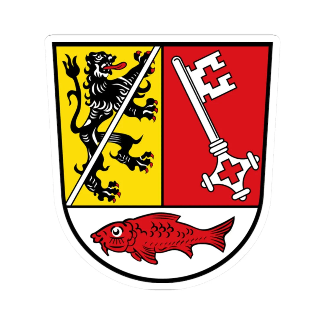 DEU Landkreis Forchheim COA (Germany) (Coat of Arms) STICKER Vinyl Kiss-Cut Decal 2 Inch White - The Sticker Space