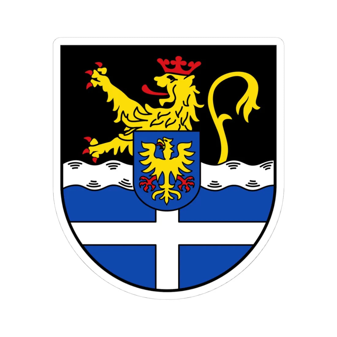 DEU Landkreis Germersheim COA (Germany) (Coat of Arms) STICKER Vinyl Kiss-Cut Decal 4 Inch White - The Sticker Space