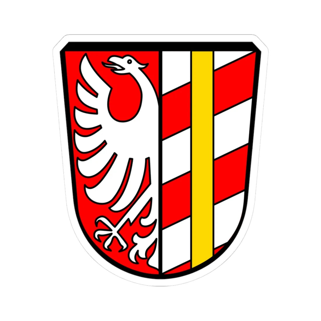 DEU Landkreis Günzburg COA (Germany) (Coat of Arms) STICKER Vinyl Kiss-Cut Decal 3 Inch White - The Sticker Space
