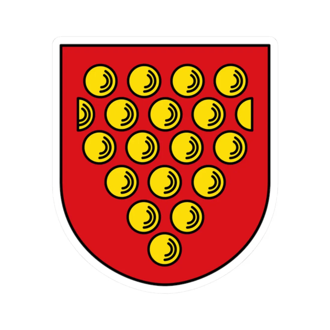 DEU Landkreis Grafschaft Bentheim COA (Germany) (Coat of Arms) STICKER Vinyl Kiss-Cut Decal 2 Inch White - The Sticker Space