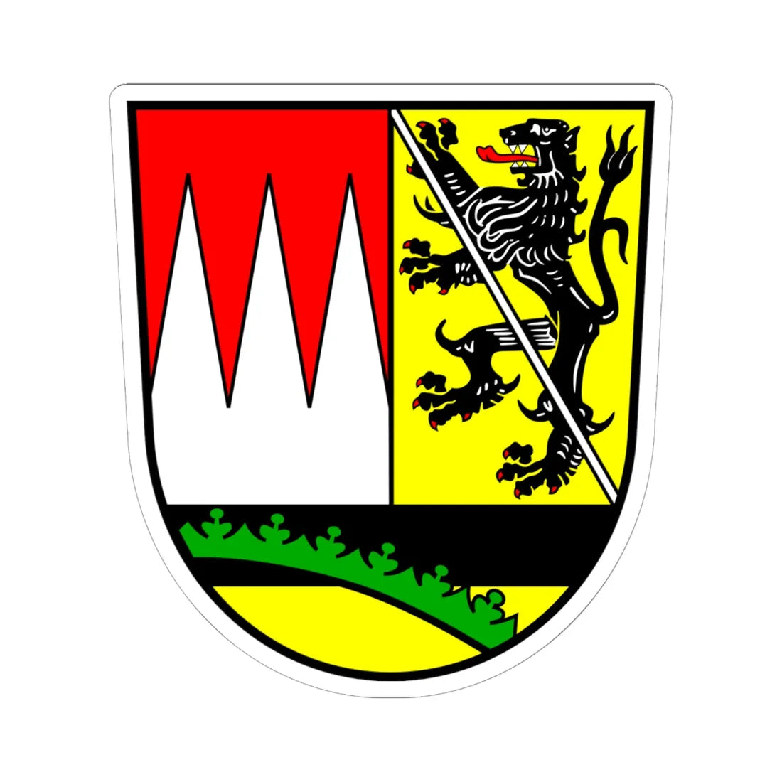 DEU Landkreis Haßberge COA (Germany) (Coat of Arms) STICKER Vinyl Kiss-Cut Decal - The Sticker Space