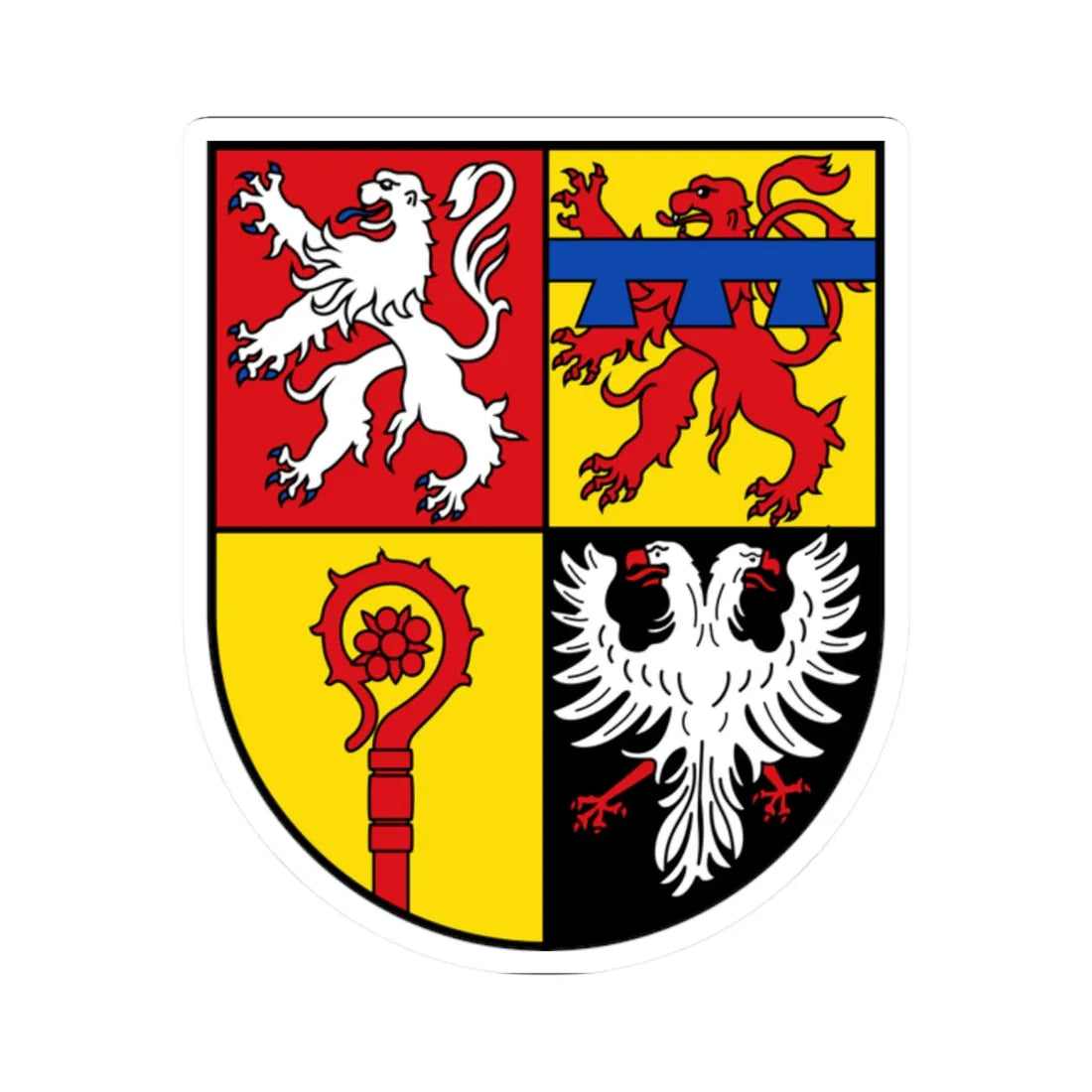 DEU Landkreis Homburg COA (Germany) (Coat of Arms) STICKER Vinyl Kiss-Cut Decal 2 Inch White - The Sticker Space