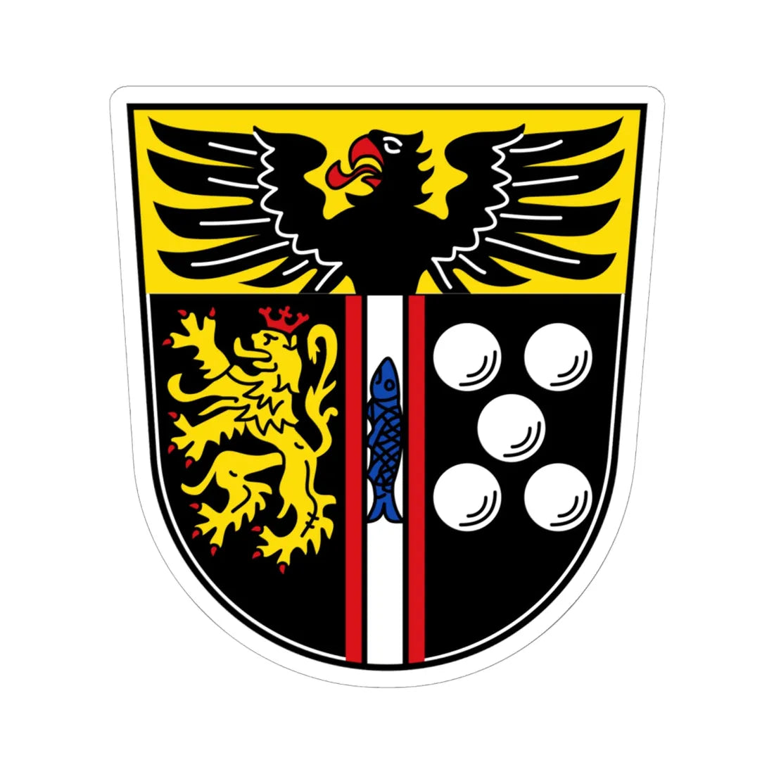 DEU Landkreis Kaiserslautern COA (Germany) (Coat of Arms) STICKER Vinyl Kiss-Cut Decal - The Sticker Space