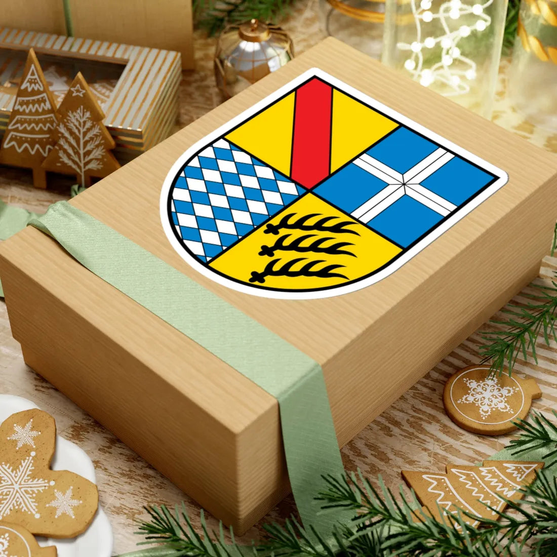 DEU Landkreis Karlsruhe COA (Germany) (Coat of Arms) STICKER Vinyl Kiss-Cut Decal - The Sticker Space