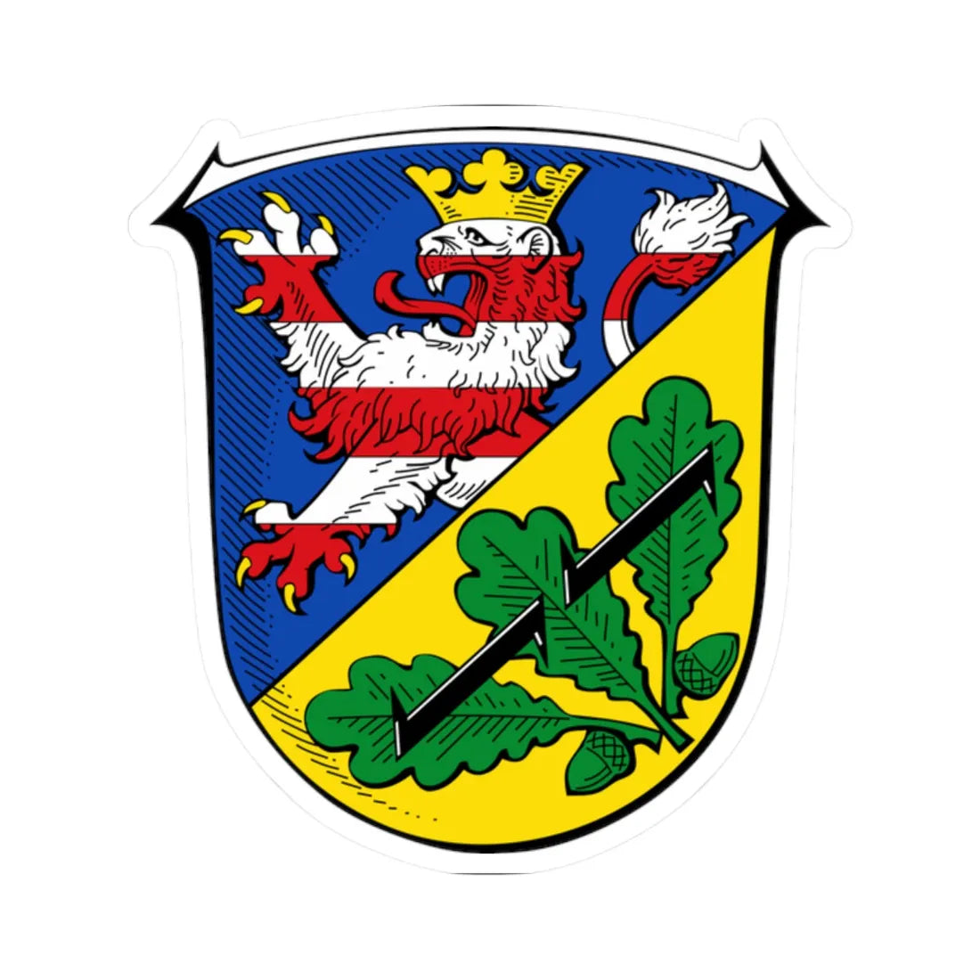 DEU Landkreis Kassel COA (Germany) (Coat of Arms) STICKER Vinyl Kiss-Cut Decal 2 Inch White - The Sticker Space
