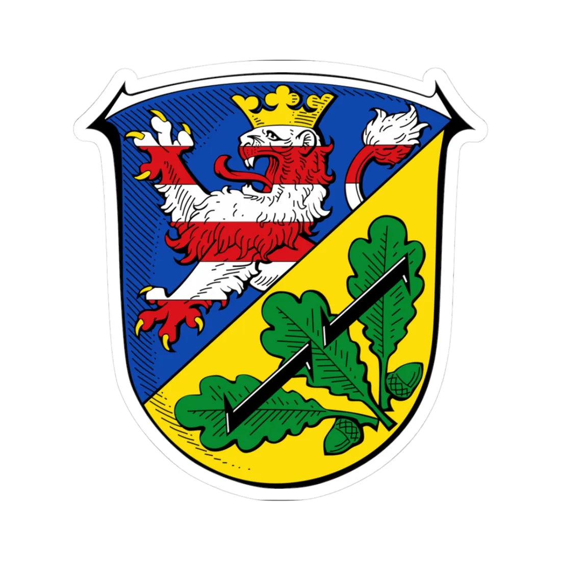 DEU Landkreis Kassel COA (Germany) (Coat of Arms) STICKER Vinyl Kiss-Cut Decal 3 Inch White - The Sticker Space