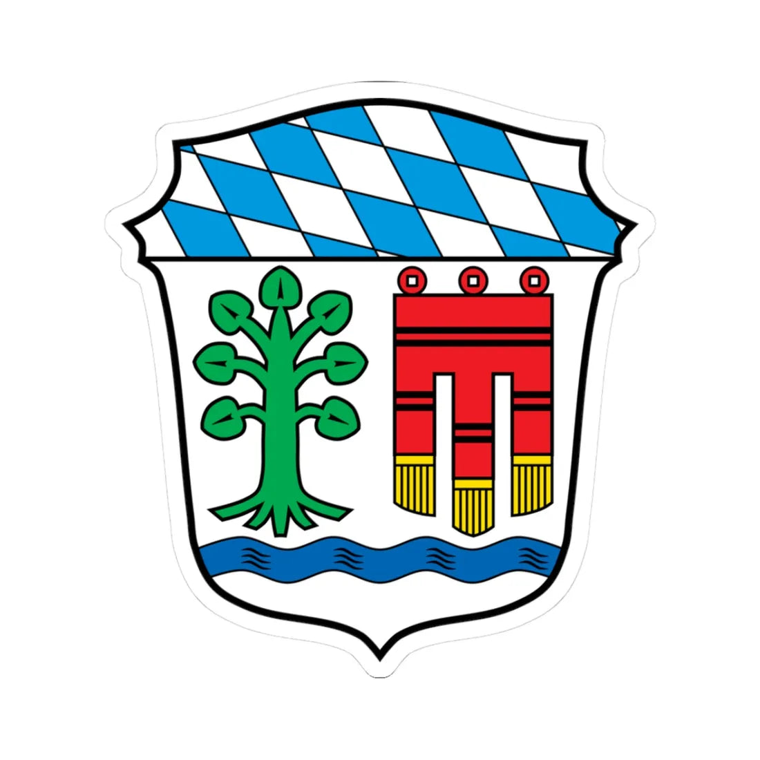 DEU Landkreis Lindau Bodensee COA (Germany) (Coat of Arms) STICKER Vinyl Kiss-Cut Decal 3 Inch White - The Sticker Space