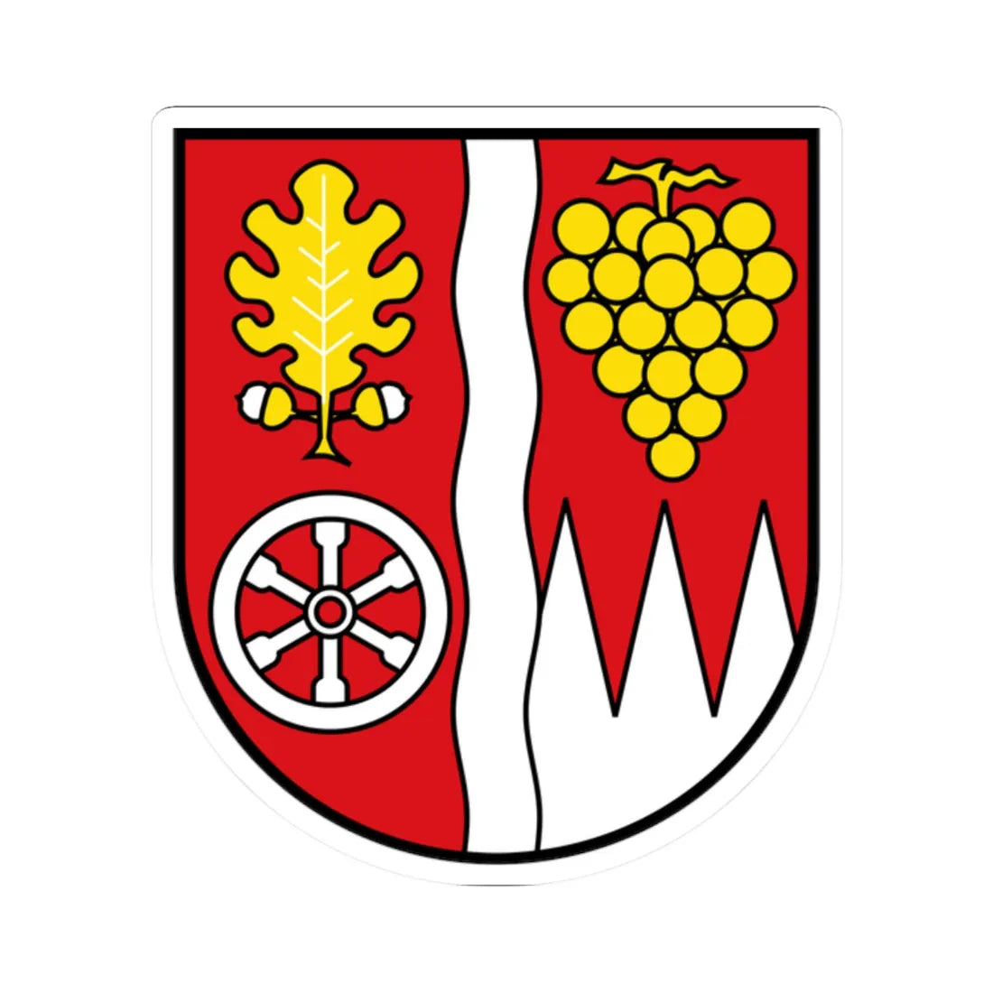 DEU Landkreis Main-Spessart COA (Germany) (Coat of Arms) STICKER Vinyl Kiss-Cut Decal 2 Inch White - The Sticker Space