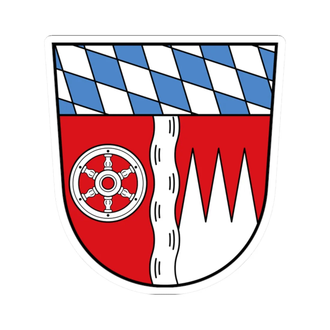 DEU Landkreis Miltenberg COA (Germany) (Coat of Arms) STICKER Vinyl Kiss-Cut Decal 2 Inch White - The Sticker Space