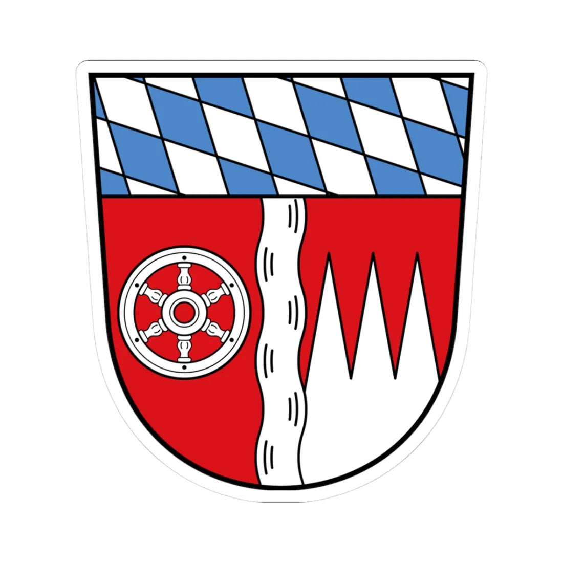 DEU Landkreis Miltenberg COA (Germany) (Coat of Arms) STICKER Vinyl Kiss-Cut Decal 3 Inch White - The Sticker Space