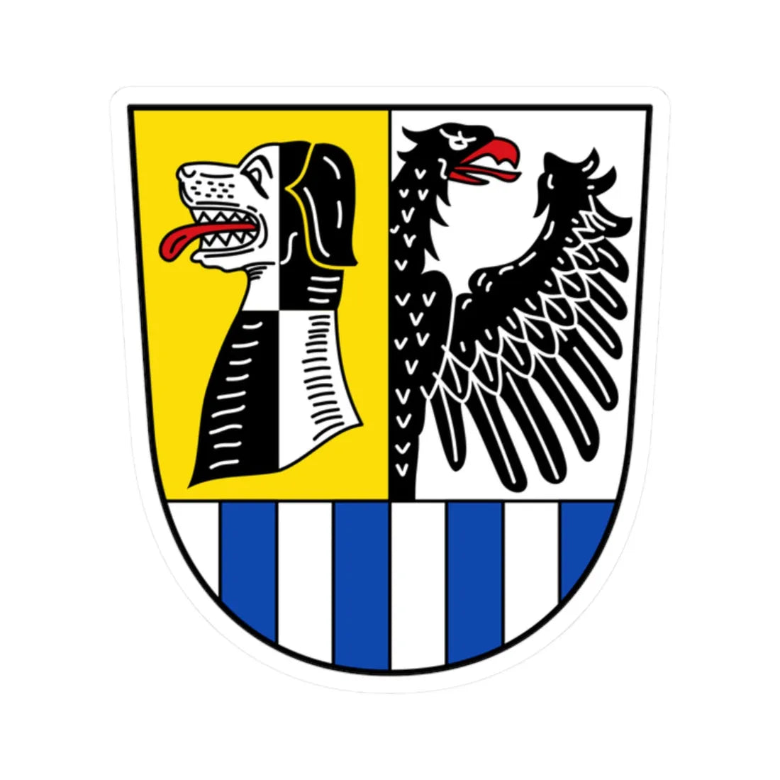 DEU Landkreis Neustadt a.d.Aisch-Bad Windsheim COA (Germany) (Coat of Arms) STICKER Vinyl Kiss-Cut Decal 2 Inch White - The Sticker Space
