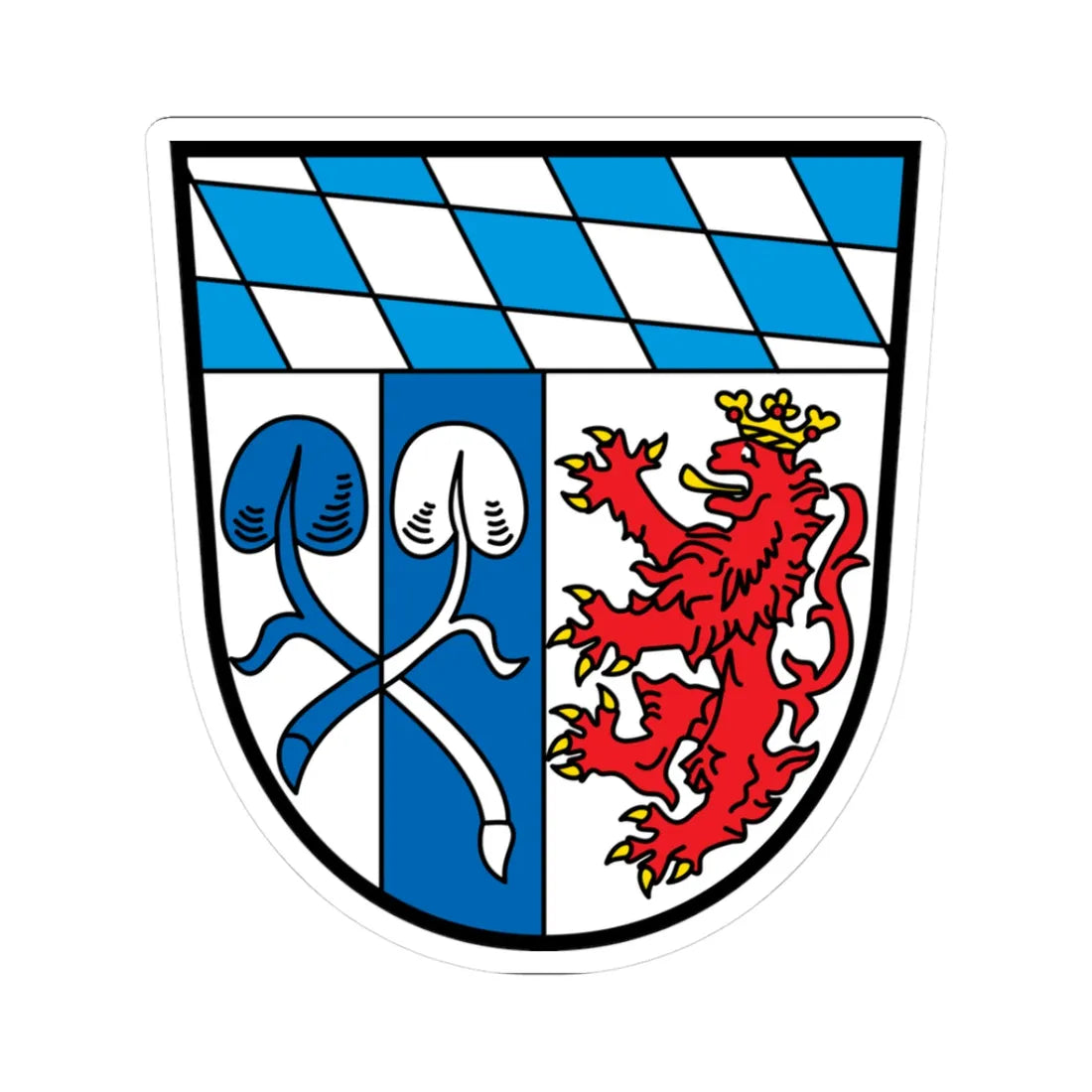 DEU Landkreis Rosenheim COA (Germany) (Coat of Arms) STICKER Vinyl Kiss-Cut Decal 3 Inch White - The Sticker Space