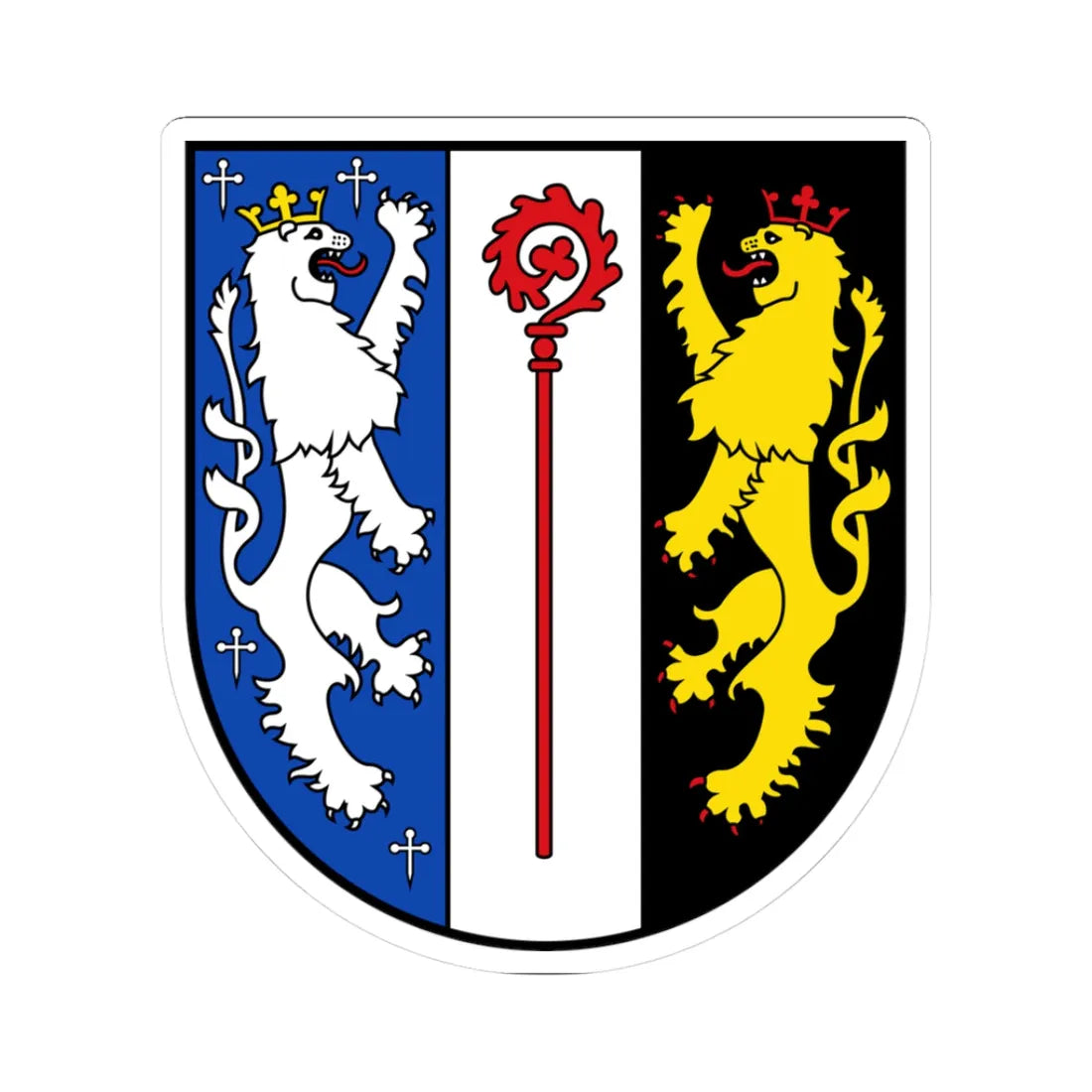 DEU Landkreis Sankt Ingbert COA (Germany) (Coat of Arms) STICKER Vinyl Kiss-Cut Decal 3 Inch White - The Sticker Space
