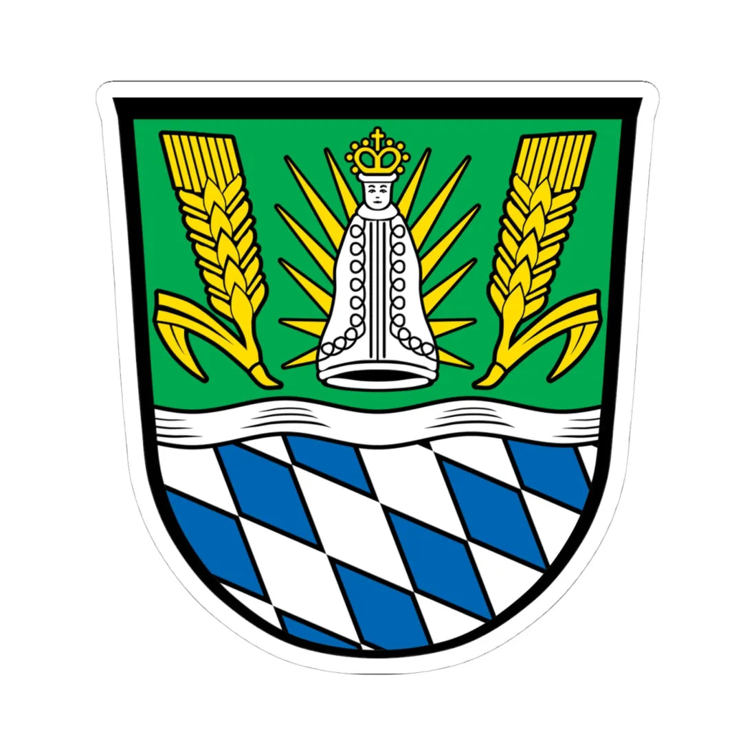 DEU Landkreis Straubing-Bogen COA (Germany) (Coat of Arms) STICKER Vinyl Kiss-Cut Decal 4 Inch White - The Sticker Space