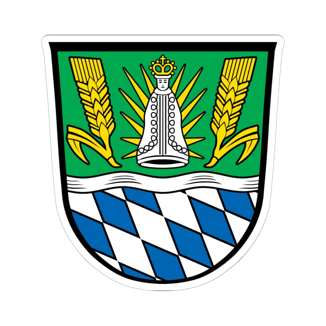 DEU Landkreis Straubing-Bogen COA (Germany) (Coat of Arms) STICKER Vinyl Kiss-Cut Decal 6 Inch White - The Sticker Space
