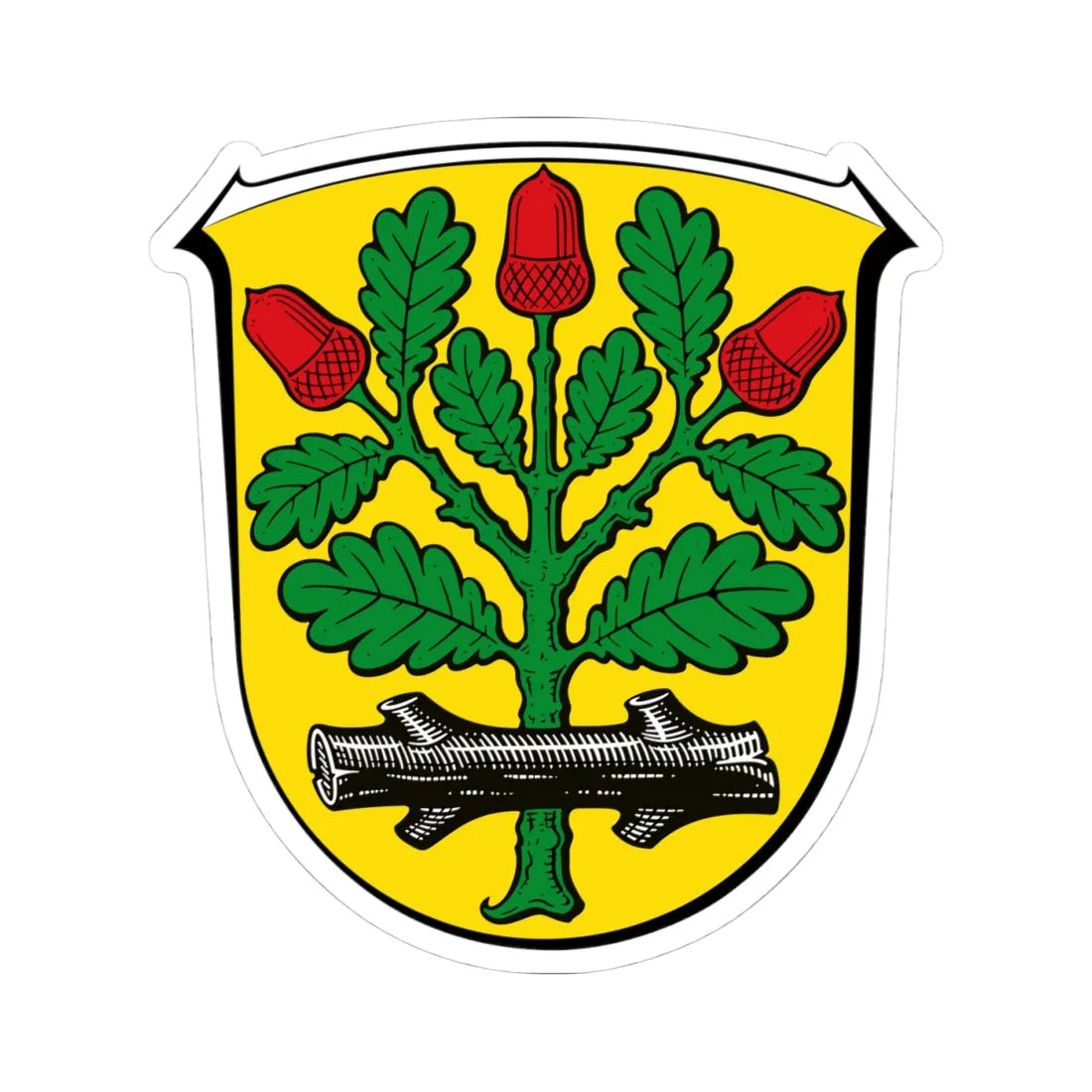 DEU Langen Hessen COA (Germany) (Coat of Arms) STICKER Vinyl Kiss-Cut Decal 4 Inch White - The Sticker Space