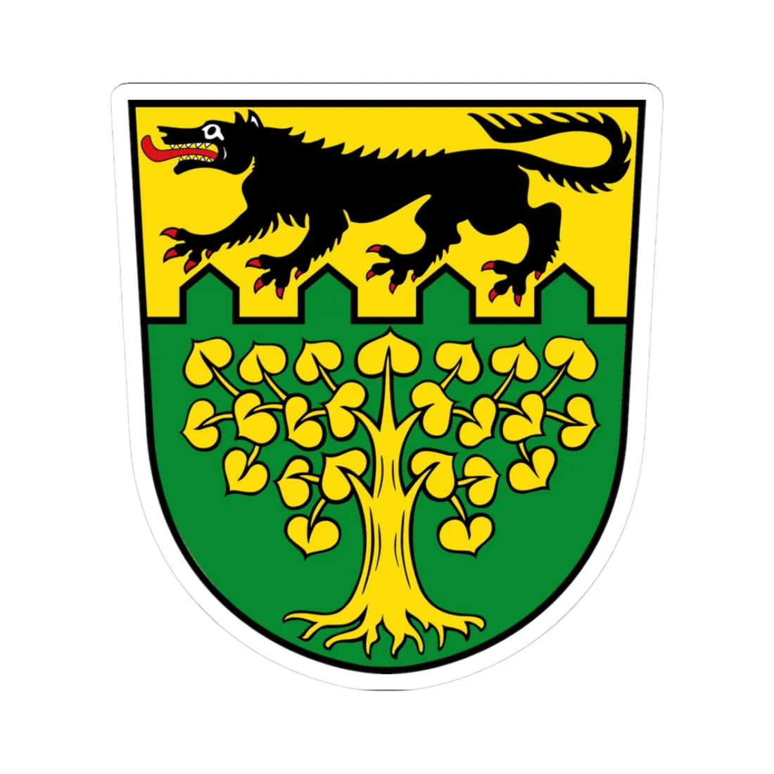 DEU Langenwolschendorf COA (Germany) (Coat of Arms) STICKER Vinyl Kiss-Cut Decal 3 Inch White - The Sticker Space