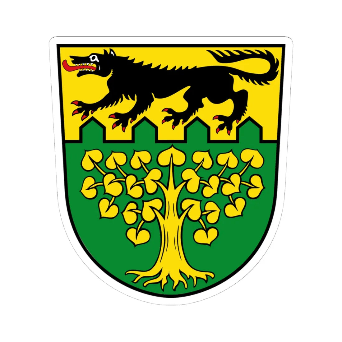 DEU Langenwolschendorf COA (Germany) (Coat of Arms) STICKER Vinyl Kiss-Cut Decal 4 Inch White - The Sticker Space