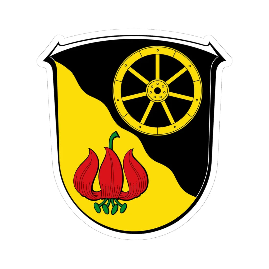 DEU Lautertal Vogelsberg COA (Germany) (Coat of Arms) STICKER Vinyl Kiss-Cut Decal 4 Inch White - The Sticker Space