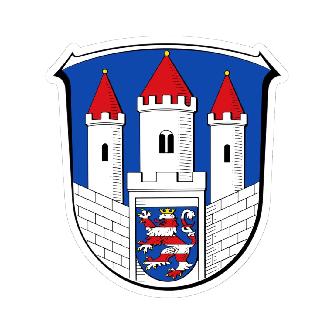 DEU Liebenau Hessen COA (Germany) (Coat of Arms) STICKER Vinyl Kiss-Cut Decal 4 Inch White - The Sticker Space