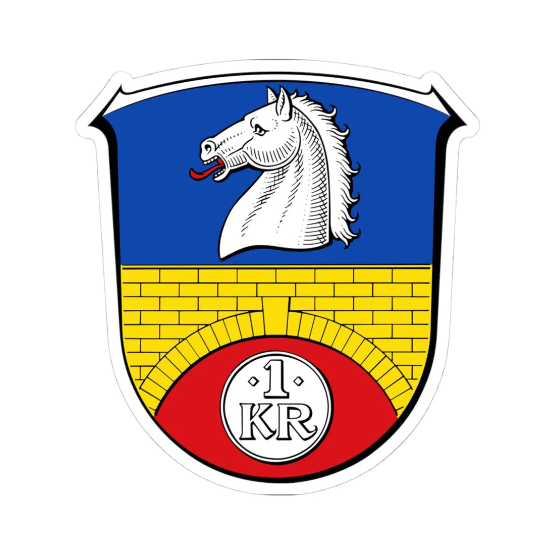 DEU Lollar COA (Germany) (Coat of Arms) STICKER Vinyl Kiss-Cut Decal 4 Inch White - The Sticker Space