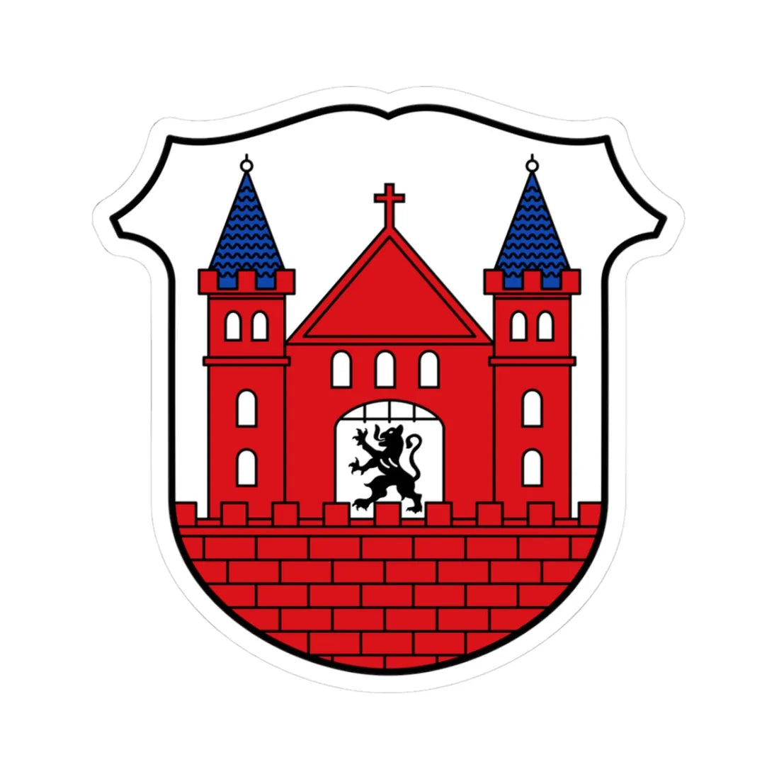 DEU Lommatzsch COA (Germany) (Coat of Arms) STICKER Vinyl Kiss-Cut Decal 3 Inch White - The Sticker Space