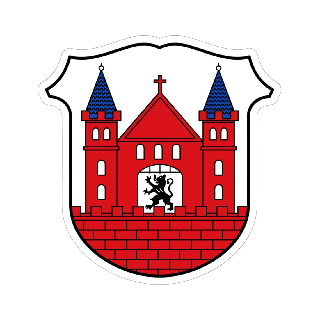 DEU Lommatzsch COA (Germany) (Coat of Arms) STICKER Vinyl Kiss-Cut Decal 6 Inch White - The Sticker Space