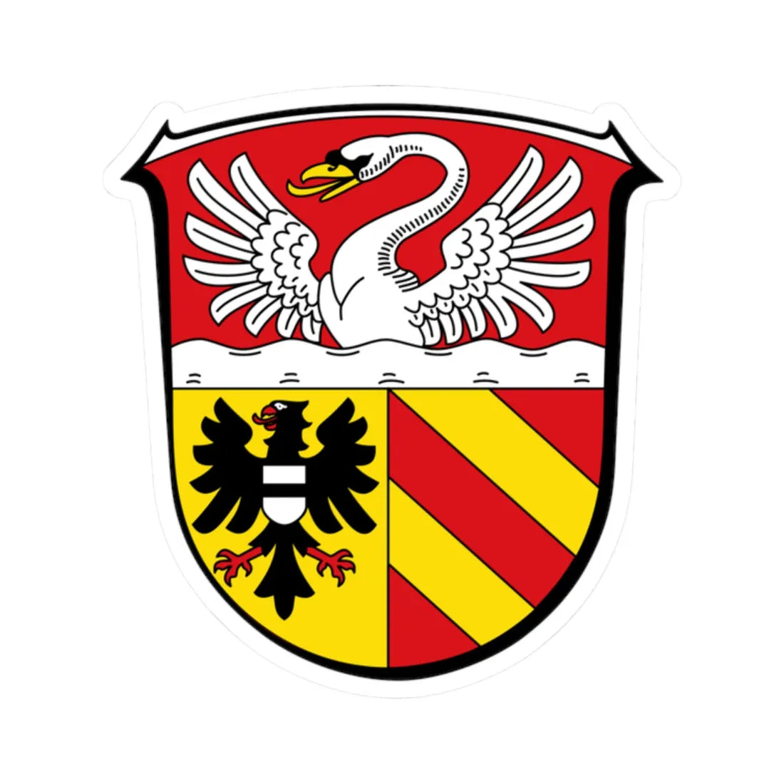 DEU Main-Kinzig-Kreis COA (Germany) (Coat of Arms) STICKER Vinyl Kiss-Cut Decal 2 Inch White - The Sticker Space