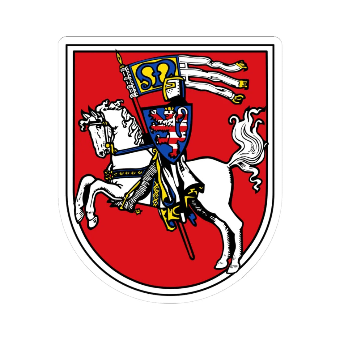 DEU Marburg COA (Germany) (Coat of Arms) STICKER Vinyl Kiss-Cut Decal 3 Inch White - The Sticker Space