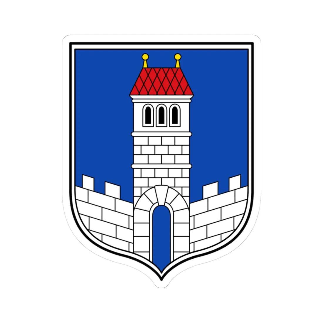 DEU Melsungen COA (Germany) (Coat of Arms) STICKER Vinyl Kiss-Cut Decal 3 Inch White - The Sticker Space