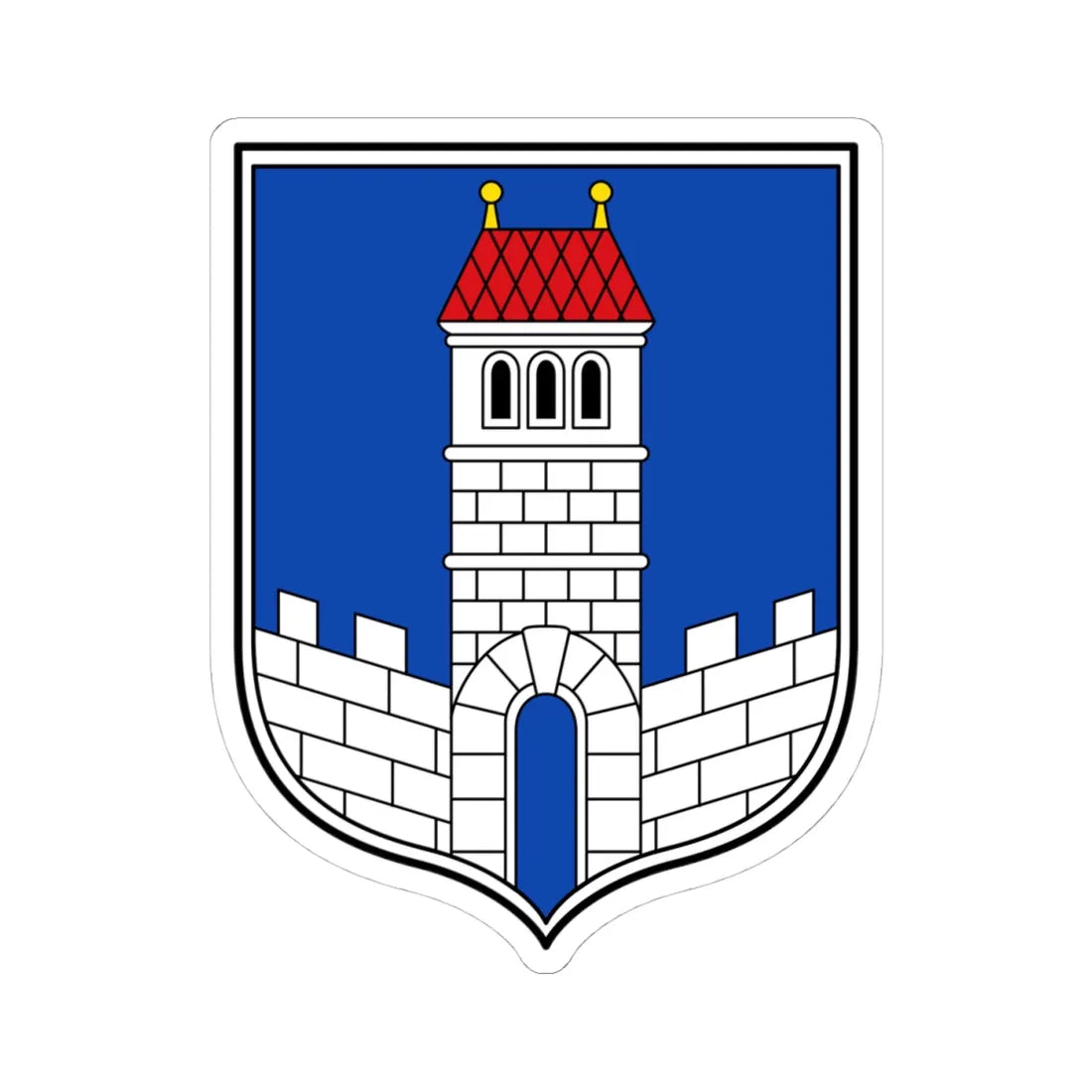 DEU Melsungen COA (Germany) (Coat of Arms) STICKER Vinyl Kiss-Cut Decal 4 Inch White - The Sticker Space