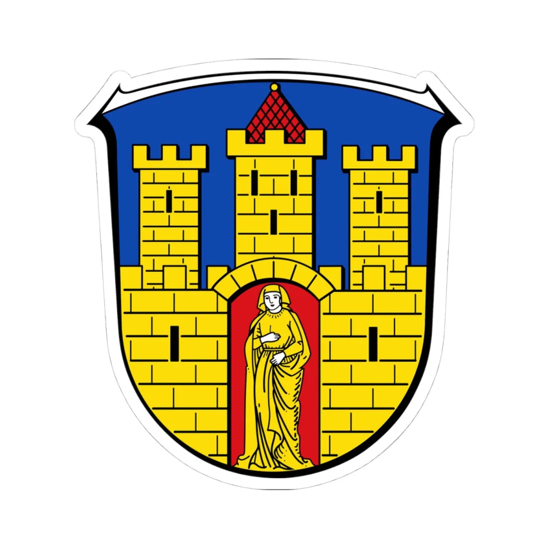 DEU Mengerskirchen COA (Germany) (Coat of Arms) STICKER Vinyl Kiss-Cut Decal 4 Inch White - The Sticker Space