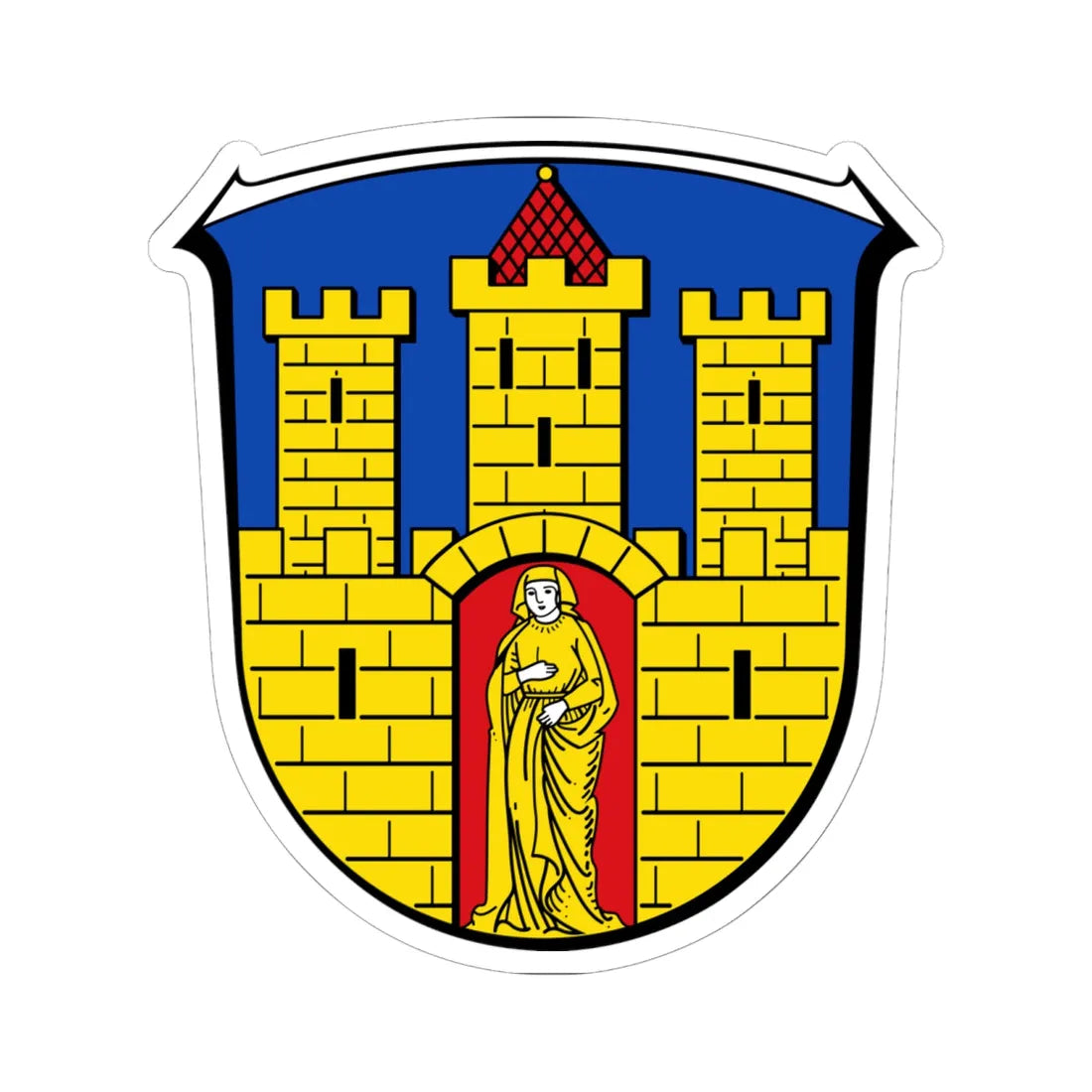 DEU Mengerskirchen COA (Germany) (Coat of Arms) STICKER Vinyl Kiss-Cut Decal 6 Inch White - The Sticker Space