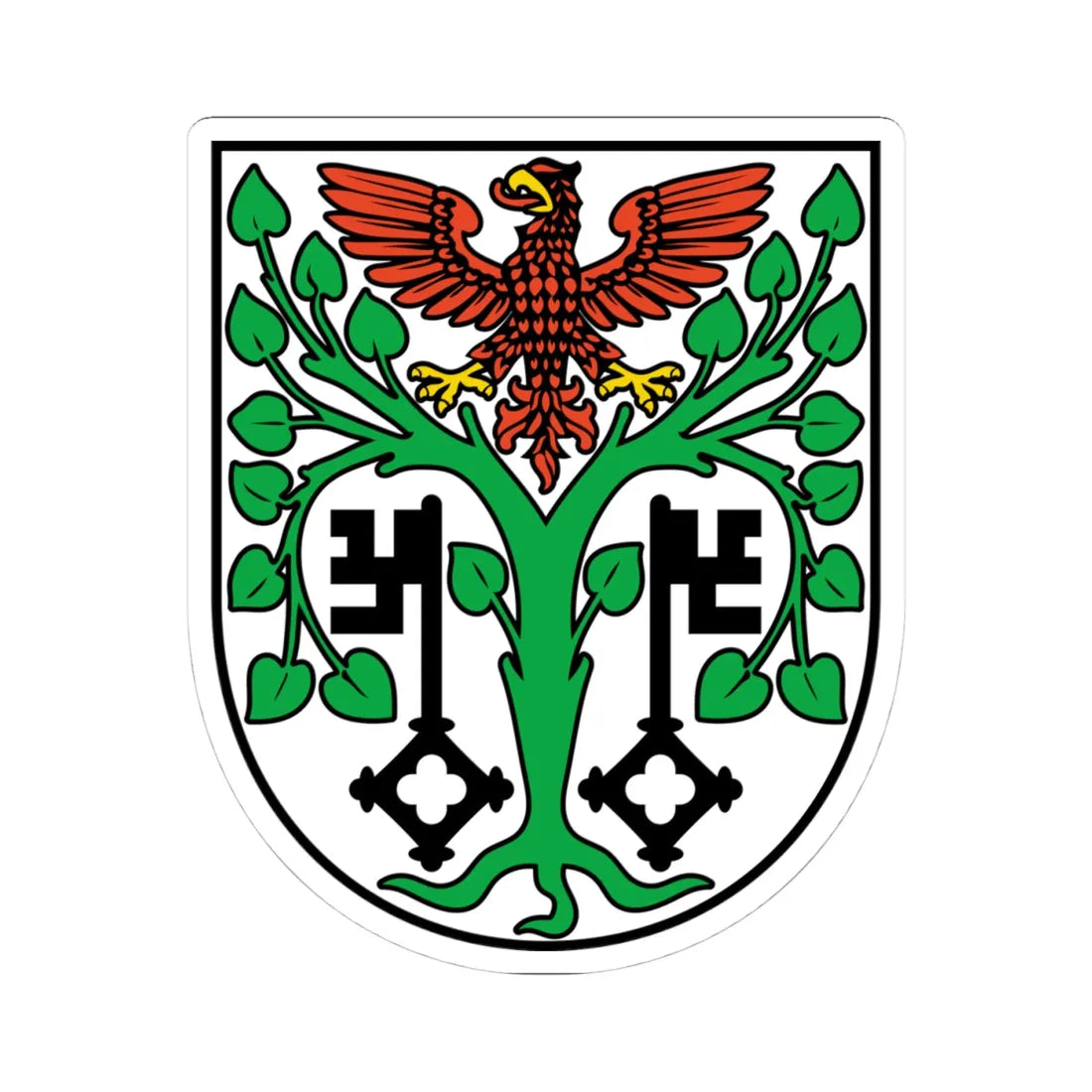 DEU Mittenwalde COA (Germany) (Coat of Arms) STICKER Vinyl Kiss-Cut Decal 4 Inch White - The Sticker Space