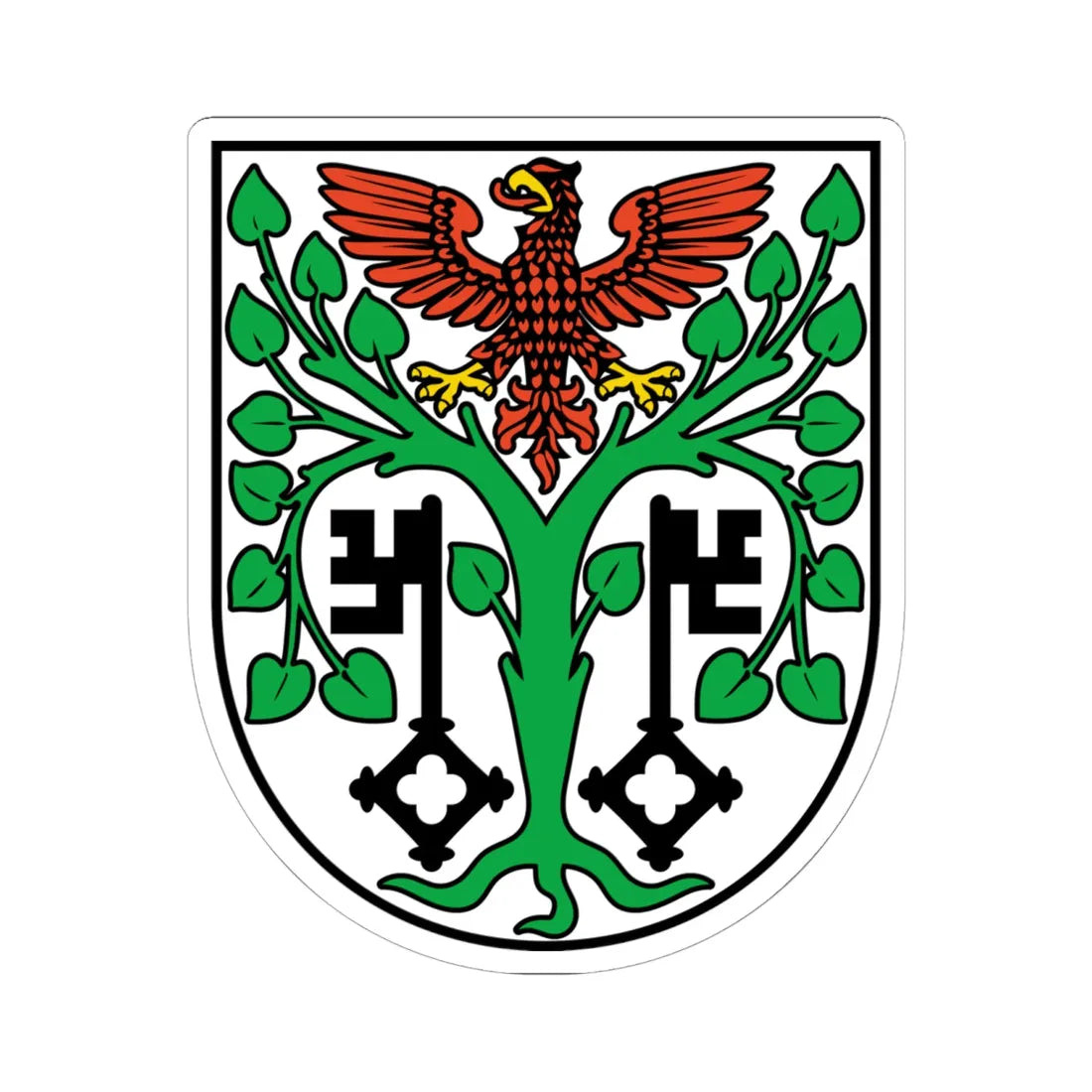 DEU Mittenwalde COA (Germany) (Coat of Arms) STICKER Vinyl Kiss-Cut Decal 6 Inch White - The Sticker Space