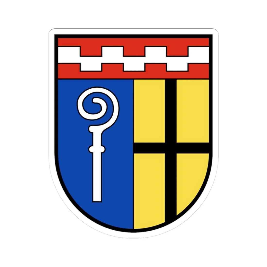 DEU Moenchengladbach COA (Germany) (Coat of Arms) STICKER Vinyl Kiss-Cut Decal 3 Inch White - The Sticker Space