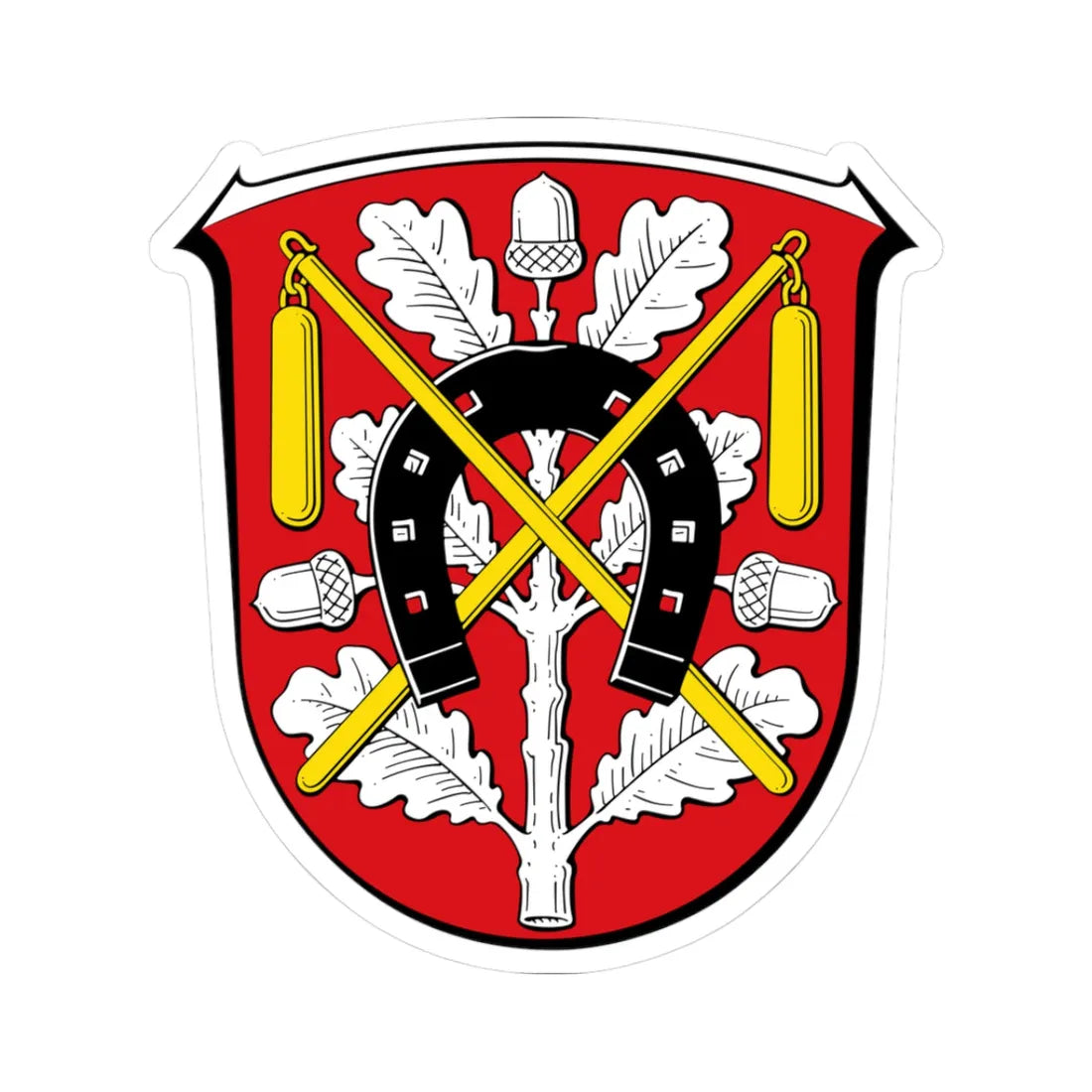 DEU Moerfelden-Walldorf COA (Germany) (Coat of Arms) STICKER Vinyl Kiss-Cut Decal 3 Inch White - The Sticker Space