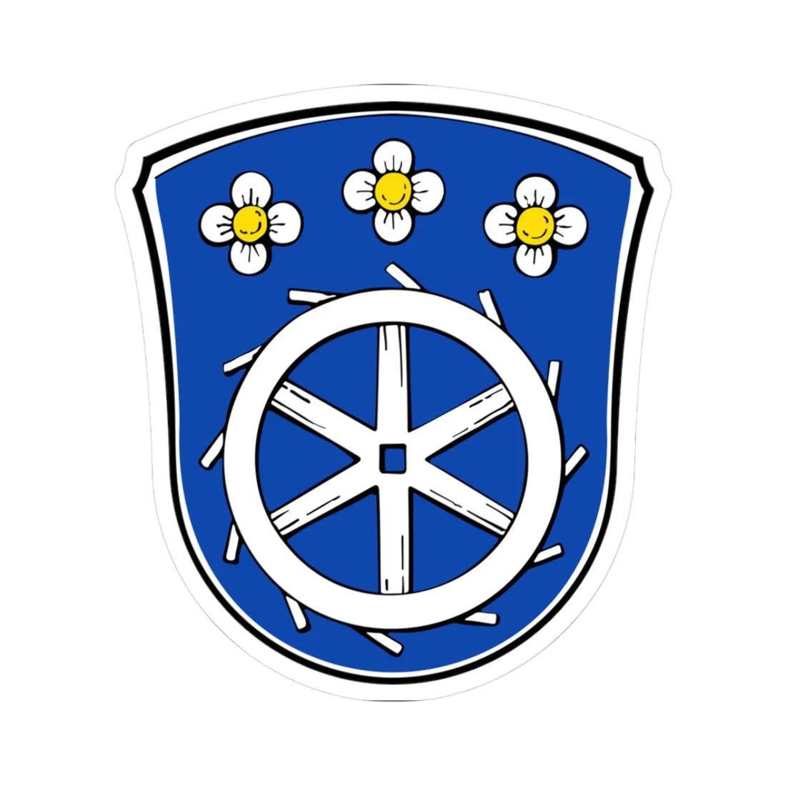 DEU Muehlheim Main COA (Germany) (Coat of Arms) STICKER Vinyl Kiss-Cut Decal 3 Inch White - The Sticker Space