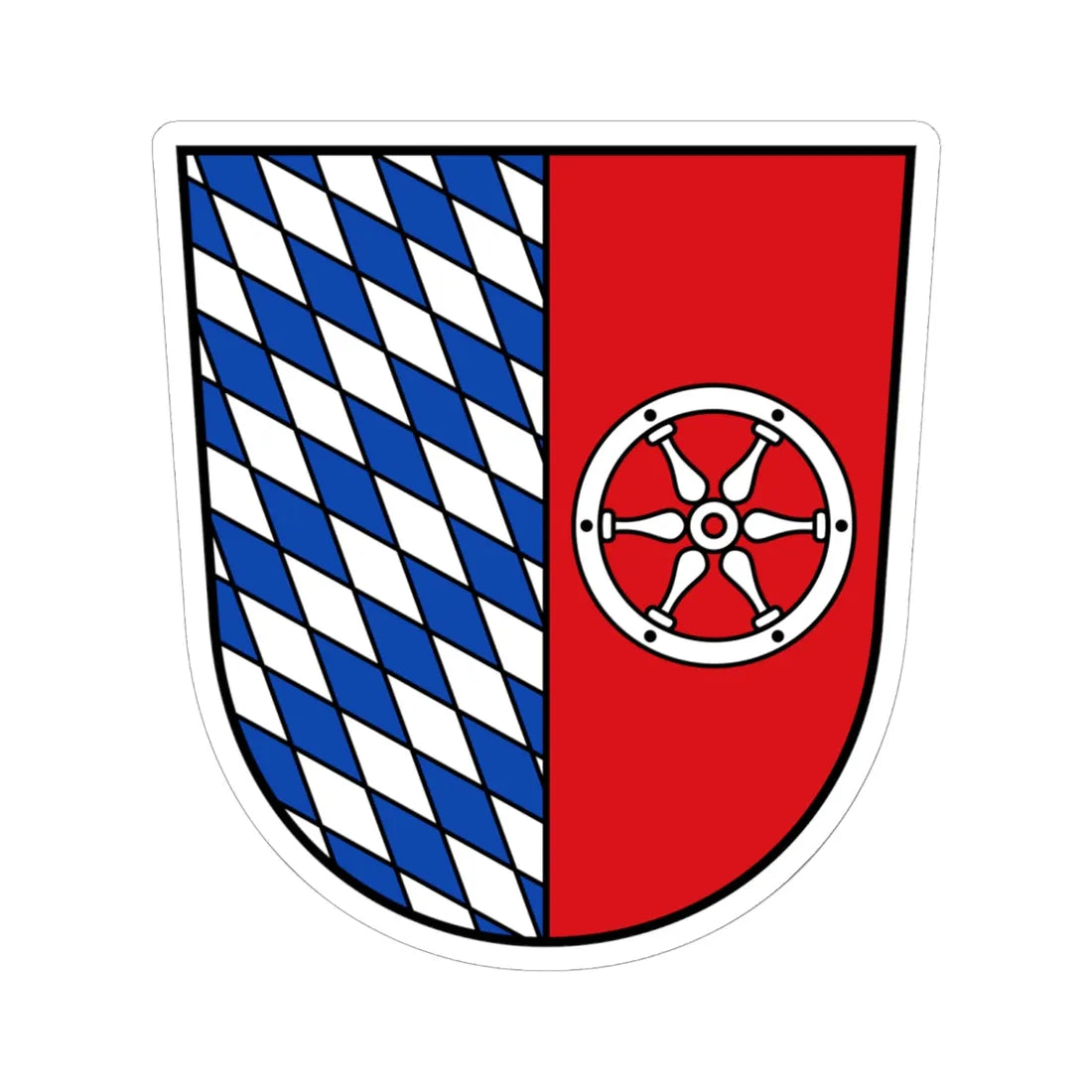 DEU Neckar-Odenwald-Kreis COA (Germany) (Coat of Arms) STICKER Vinyl Kiss-Cut Decal 6 Inch White - The Sticker Space