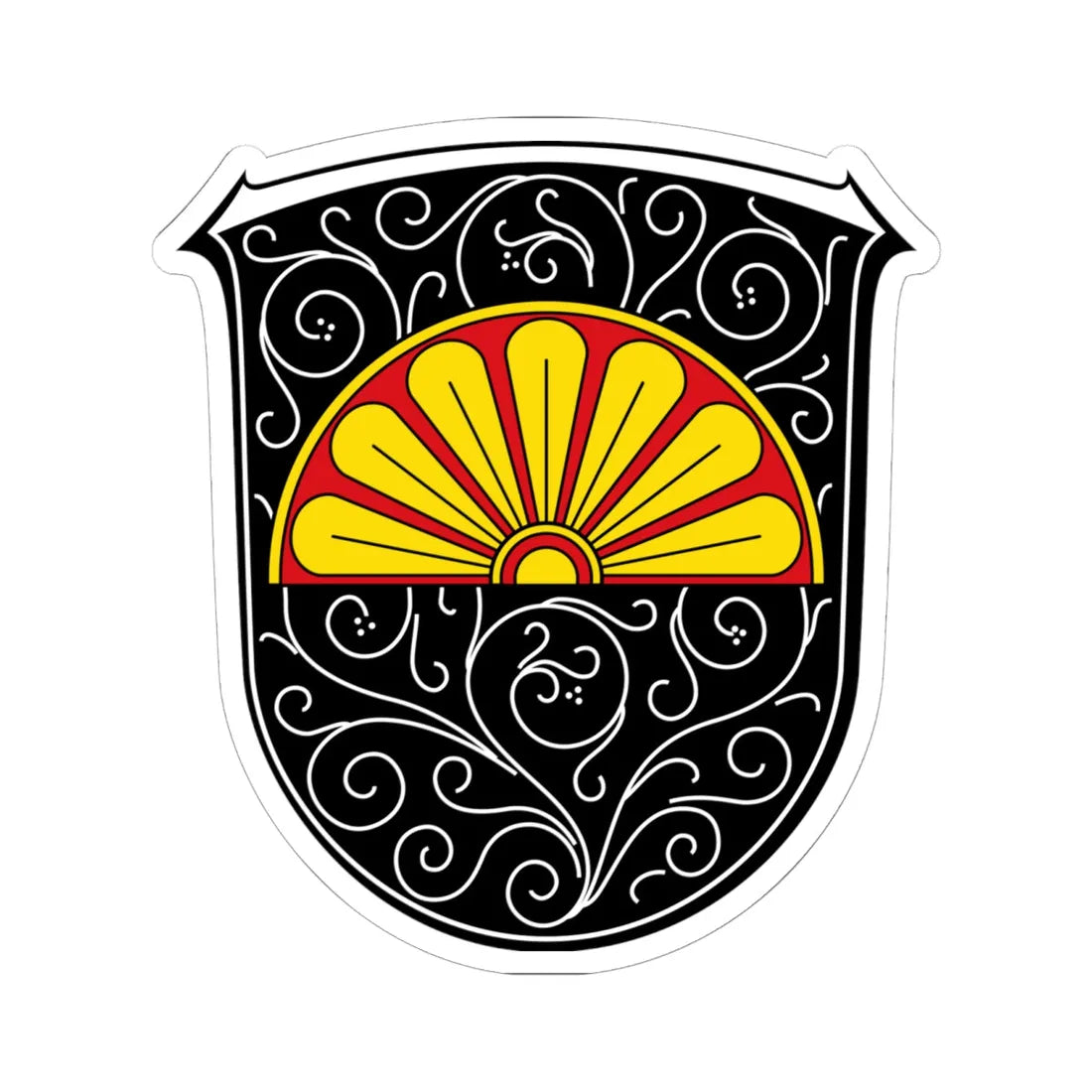 DEU Niederhörlen COA (Germany) (Coat of Arms) STICKER Vinyl Kiss-Cut Decal 6 Inch White - The Sticker Space