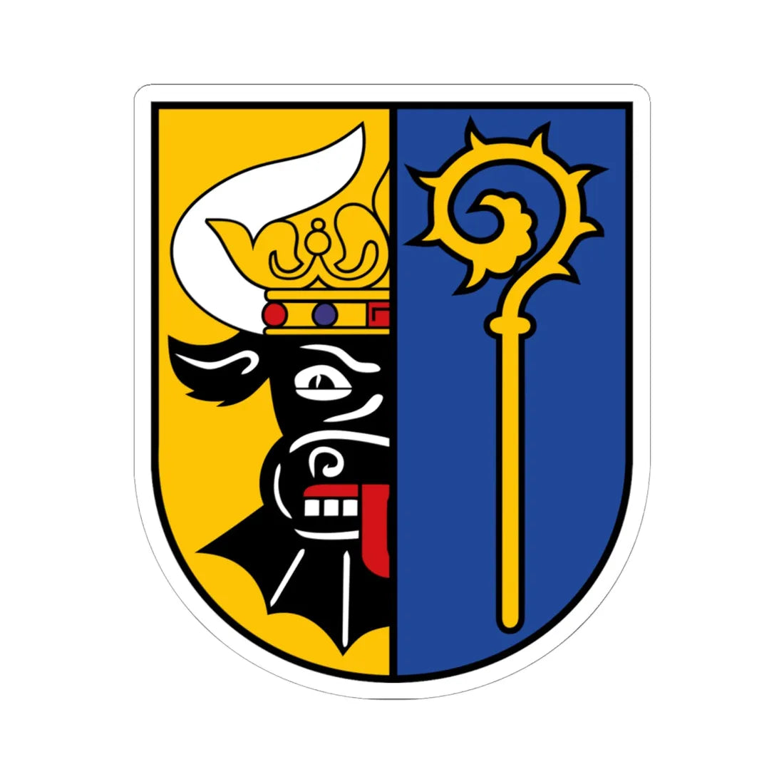 DEU Nordwestmecklenburg COA till 2011 (Germany) (Coat of Arms) STICKER Vinyl Kiss-Cut Decal 6 Inch White - The Sticker Space