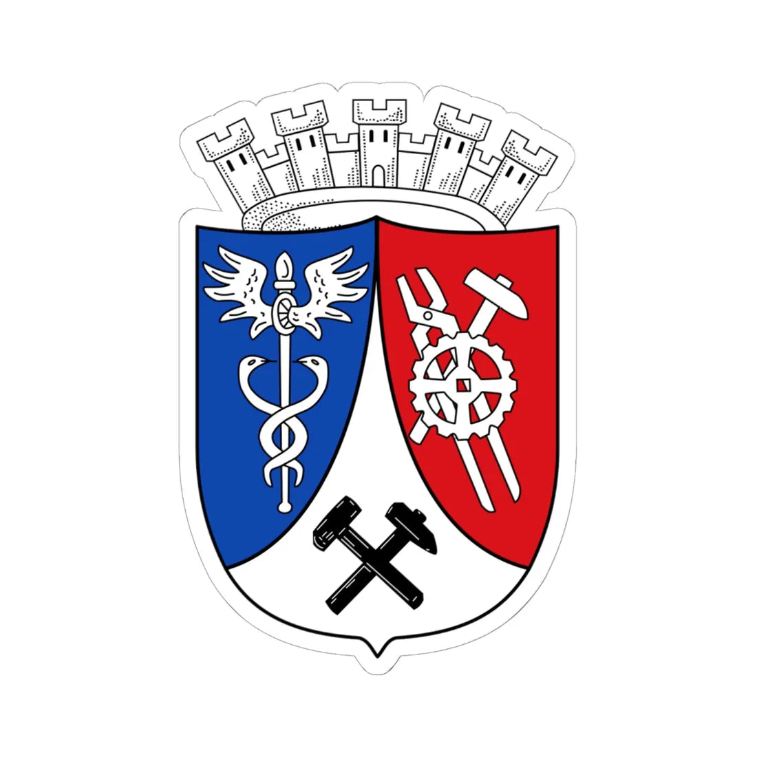 DEU Oberhausen COA (Germany) (Coat of Arms) STICKER Vinyl Kiss-Cut Decal 6 Inch White - The Sticker Space